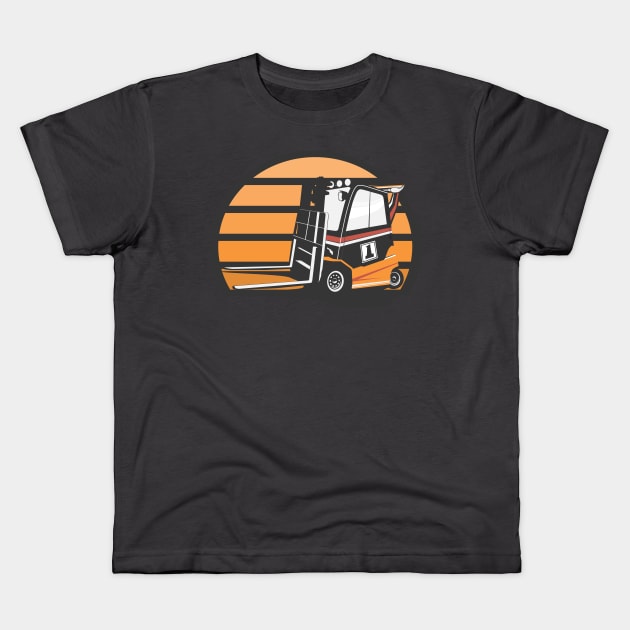 Speeding forklift. Kids T-Shirt by Ekenepeken